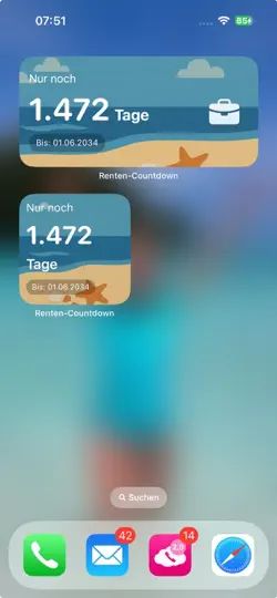 Screenshot von Rentenrechner Countdown auf dem iPhone 4