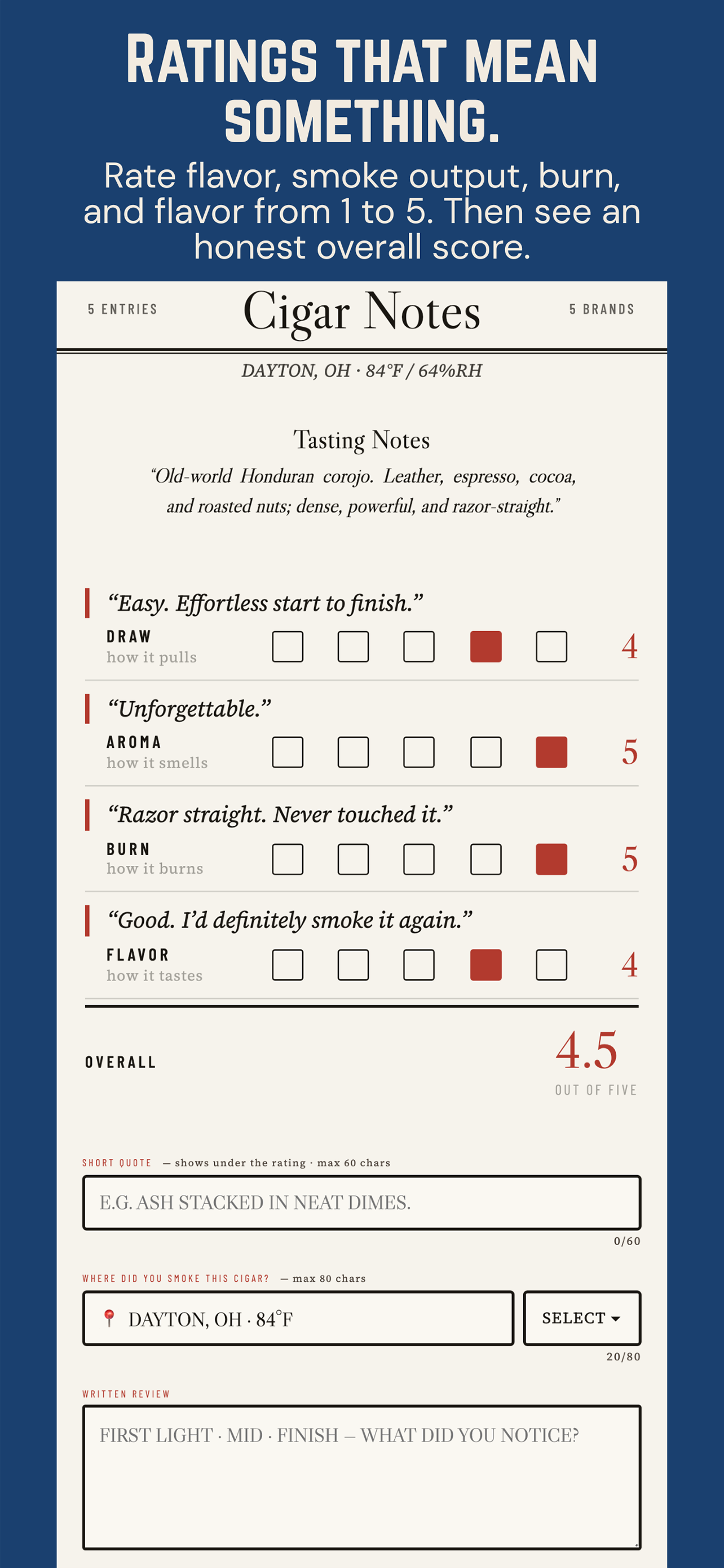 Cigar Notes - Journal screenshot 2
