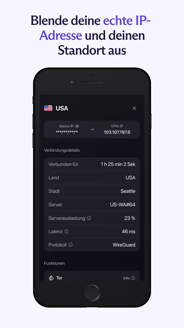 Proton VPN: Fast & Secure iPhone App Screenshot 4 – Dienstprogramme
