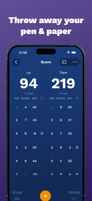 Bookbag: Spades Scorekeeper screenshot 2
