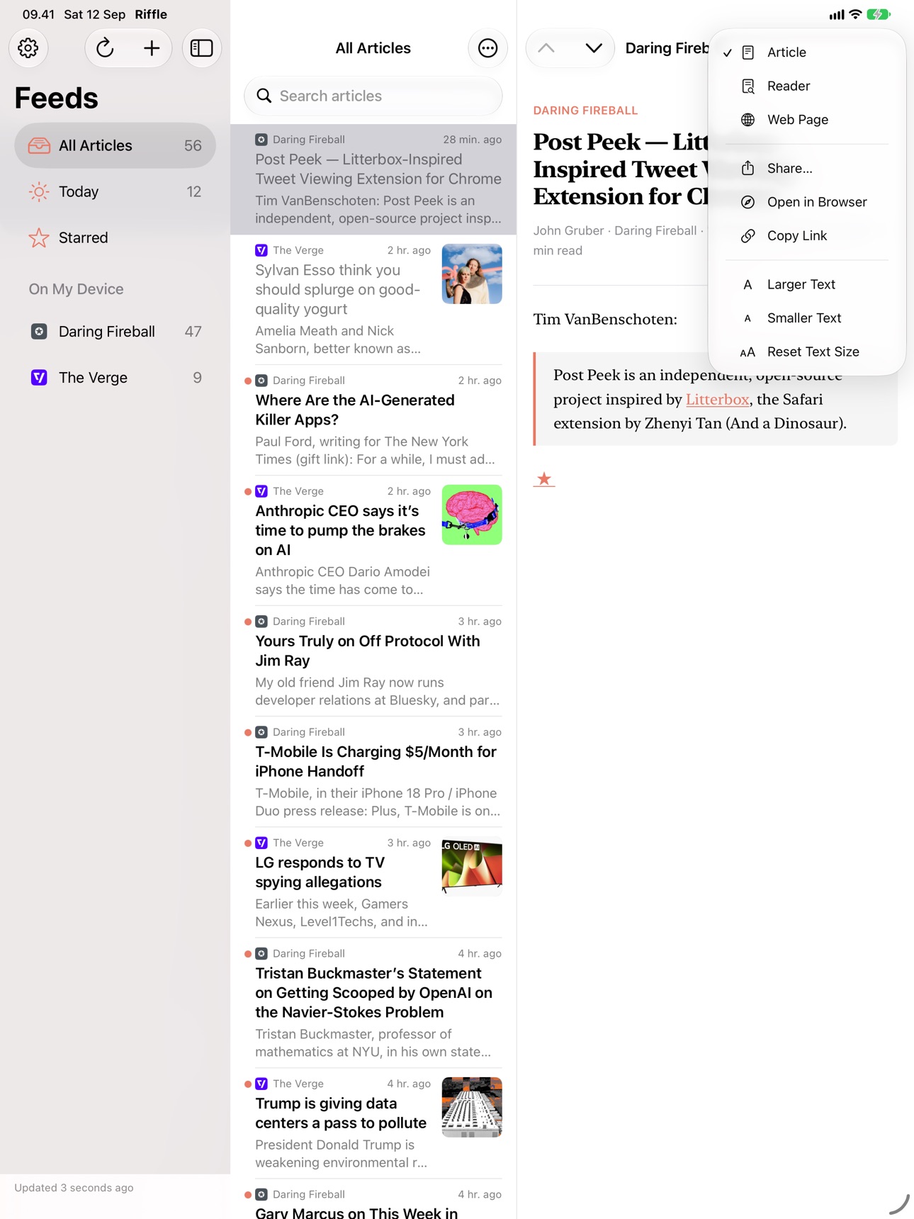 Screenshot 8 of Riffle: RSS Reader