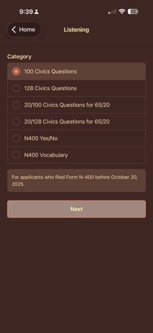 US Citizenship Test 2026 Audio iPhone screenshot