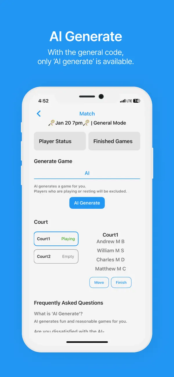 Screenshot #2 pour Matchit | Organize 2vs2 Games