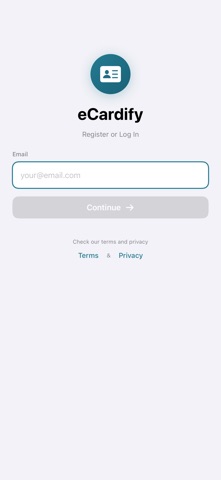 eCardify Digital Business Card iPhone screenshot