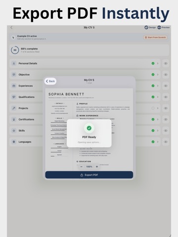 Resume Builder - Cv Maker Pro iPad screenshot