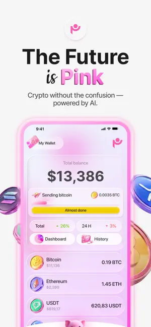 Pink Wallet: Crypto & AI screenshot 1