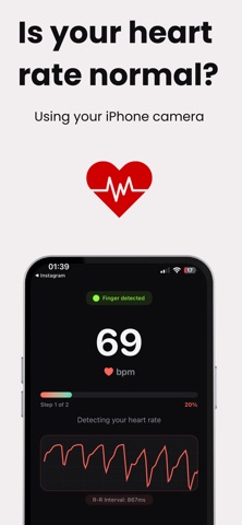 Heart Rate Monitor: PulseByte iPhone screenshot