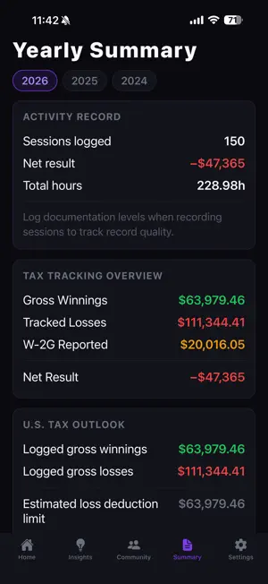 ChipLog Casino Tracker screenshot 3
