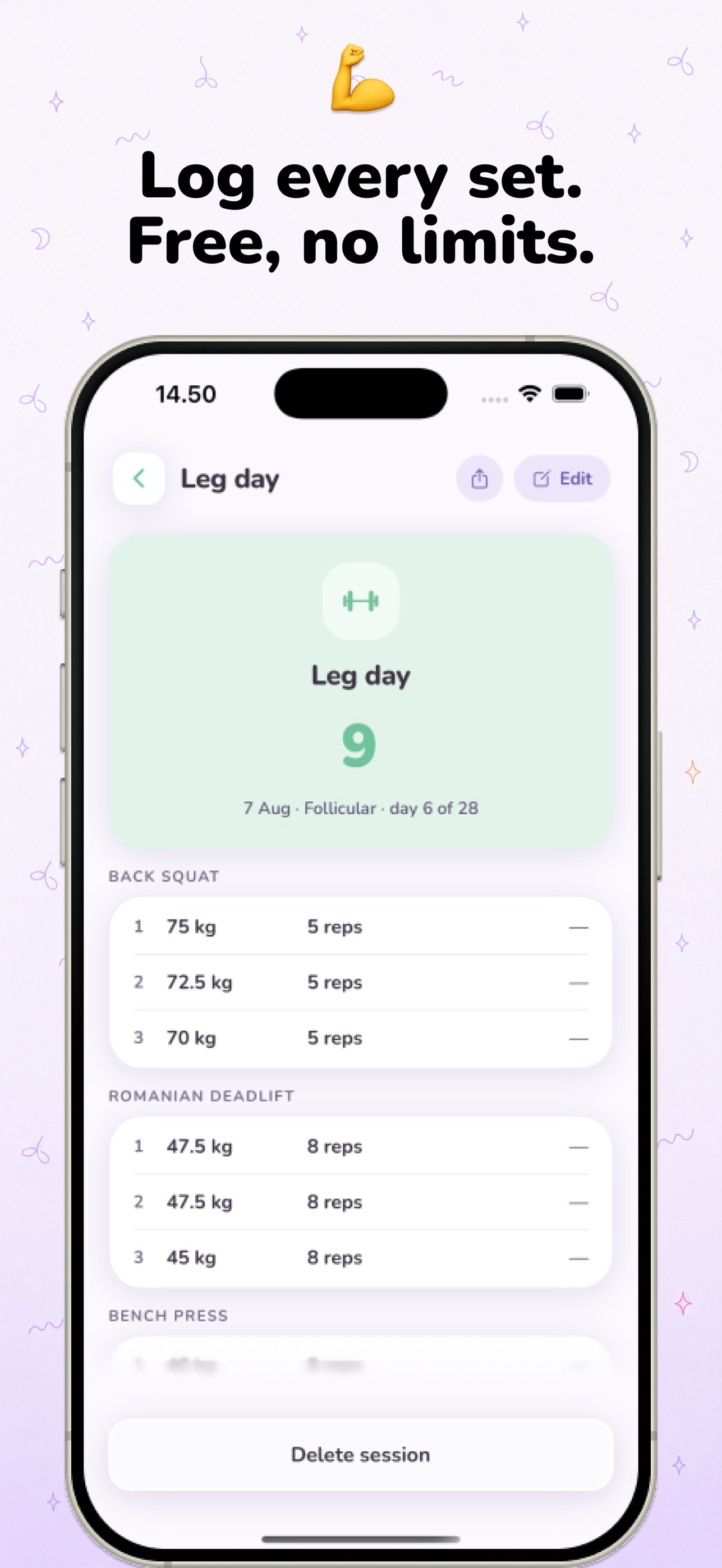 Screenshot 4 of Lunia: Cycle Workout Log