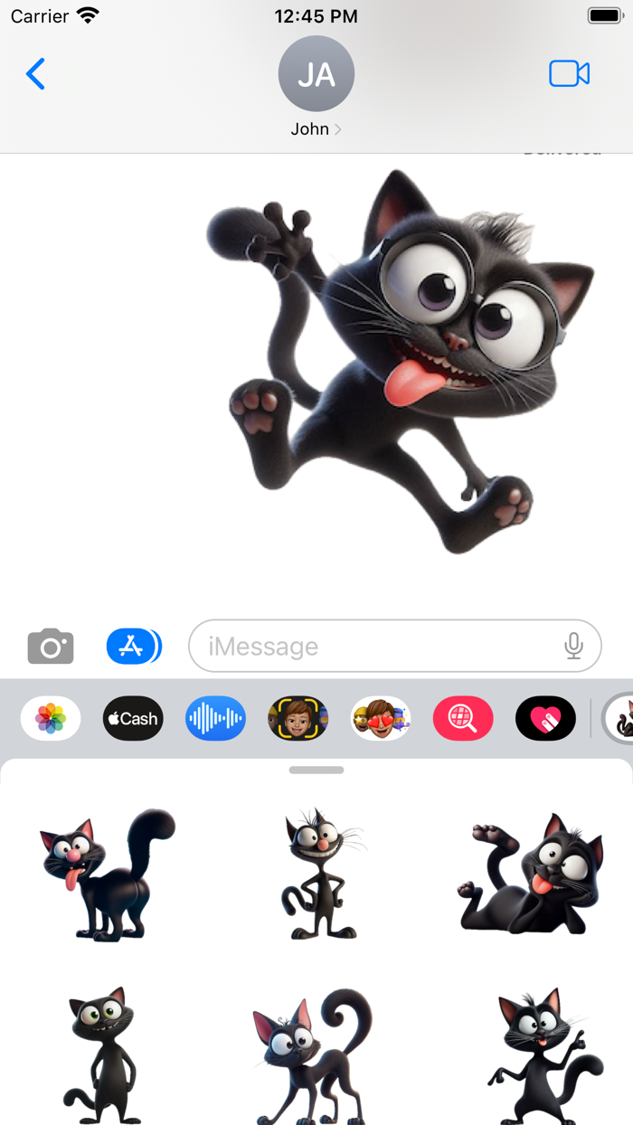Goofy Black Cat Stickers