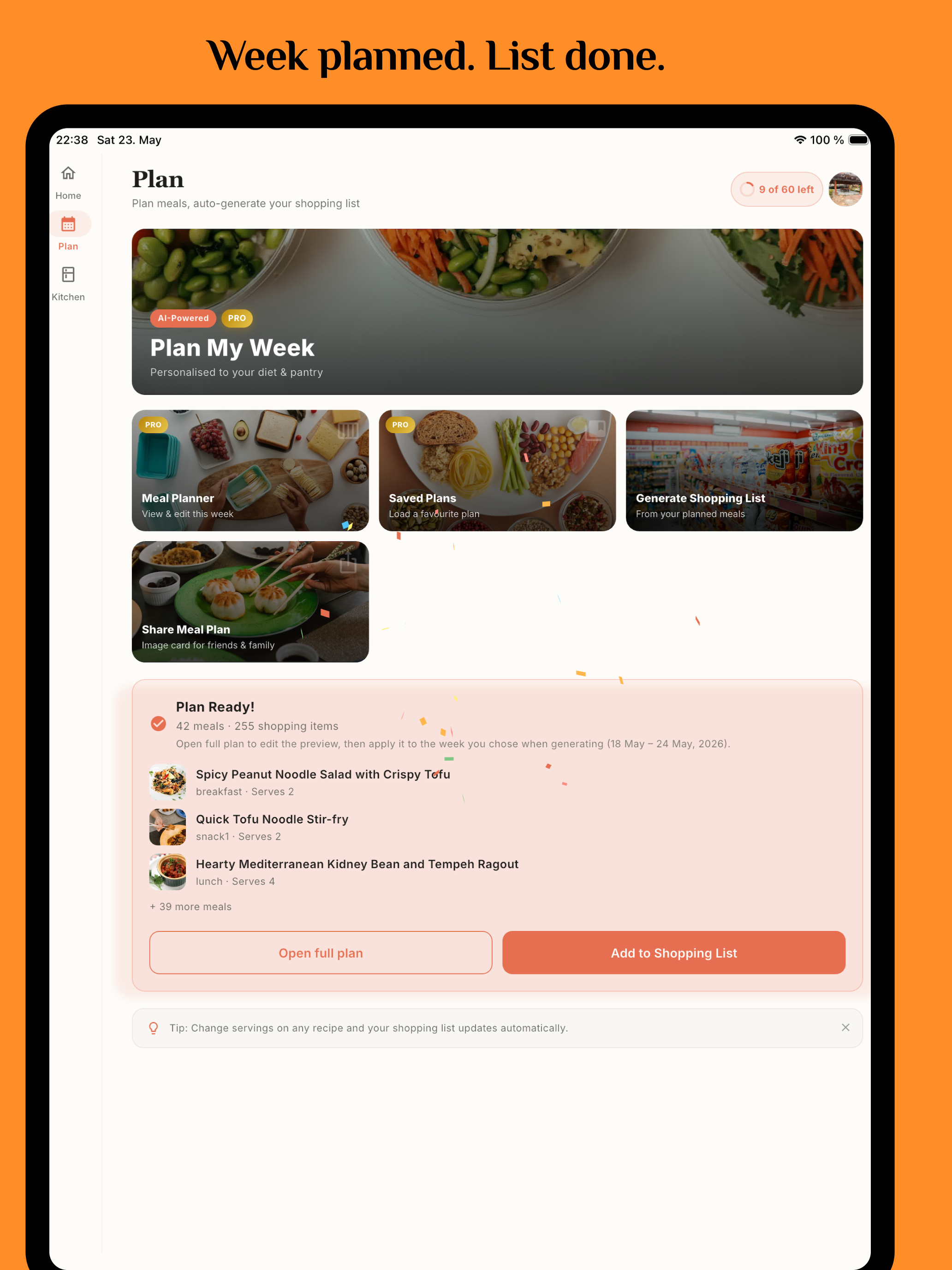 Nevyron Meal Planner & Recipes