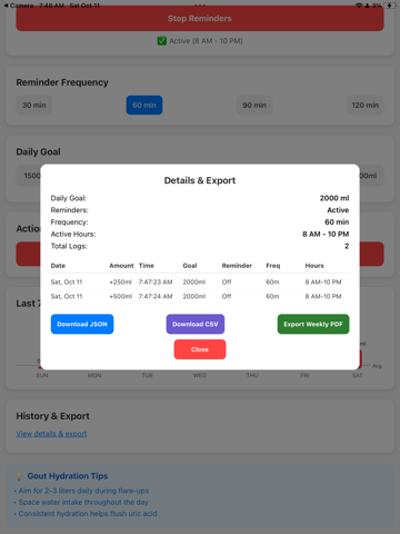 GoutHydrate app screenshot 3