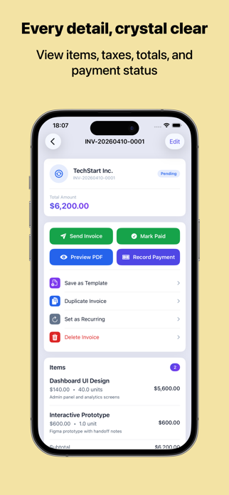 Invoices — Create & Send Screenshot 4 of 8