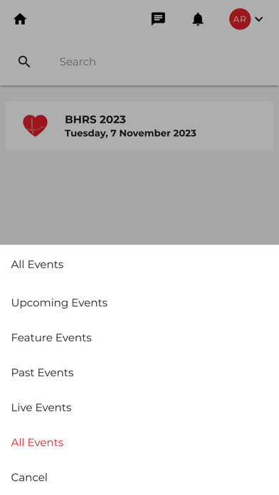 BHRS Events Screenshot