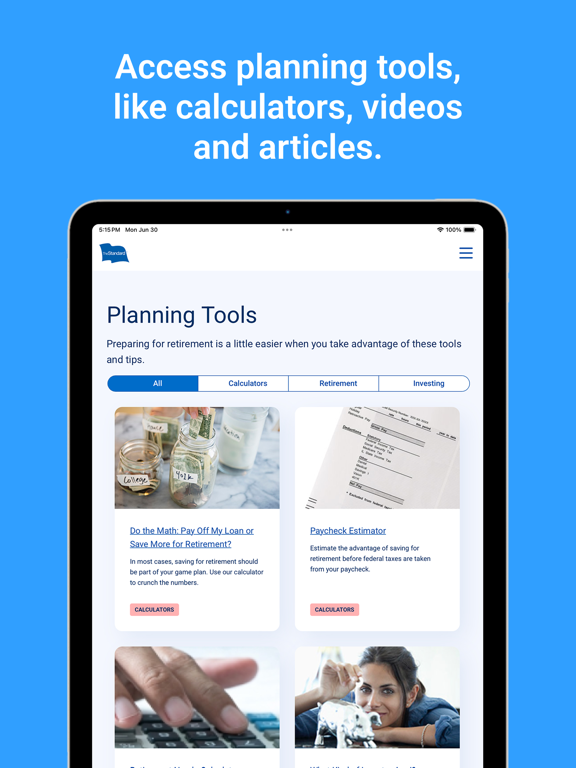 The Standard – My Retirement iPad screenshot 4 - Finance app