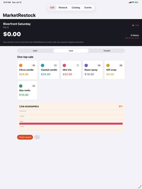 MarketRestock screenshot 2