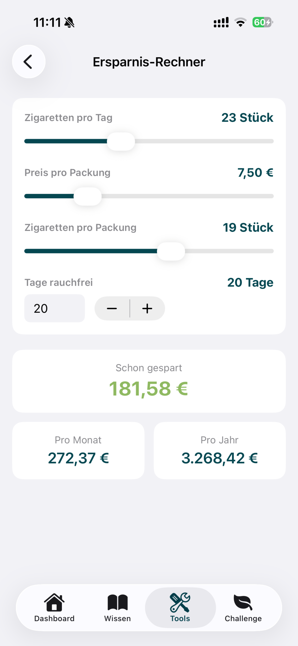 Nichtraucher-Challenge screenshot 5
