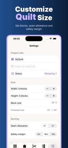QuiltFit: Quilt Design Planner iPhone screenshot