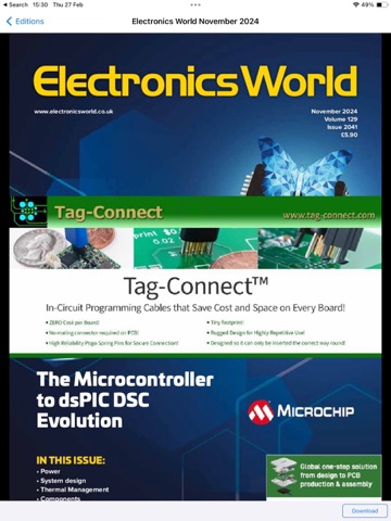 Electronics World magazine iPad screenshot
