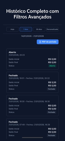 Fluxo de Caixa e Vendas screenshot