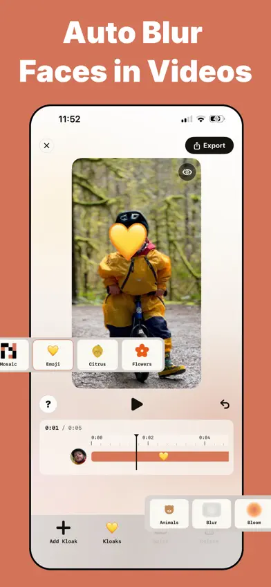 Kloak Auto Blur Faces in Video screenshot 1