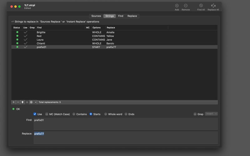 String Replacer screenshot