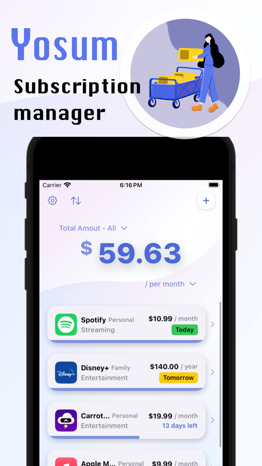 Yosum: Subscription Manager - 1.28 - (iOS)