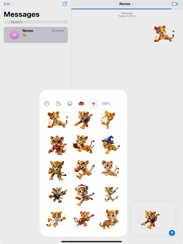 Pouncing Leopard Stickers iPad screenshot