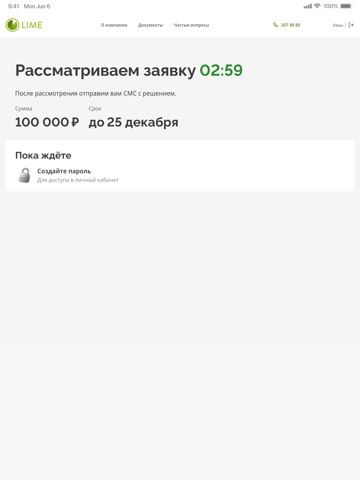 Лайм Займ - займы онлайн iPad screenshot 3