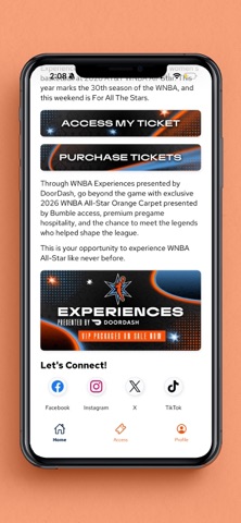 WNBA Events App Screenshot 2 of 4