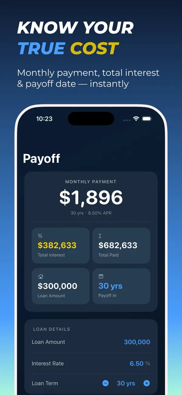 Screenshot #1 pour Payoff - Mortgage Calculator