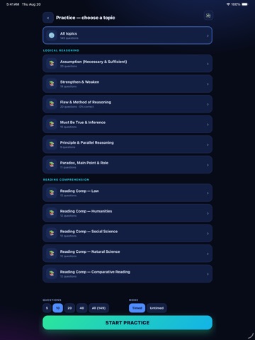 LSAT Ready iPad screenshot
