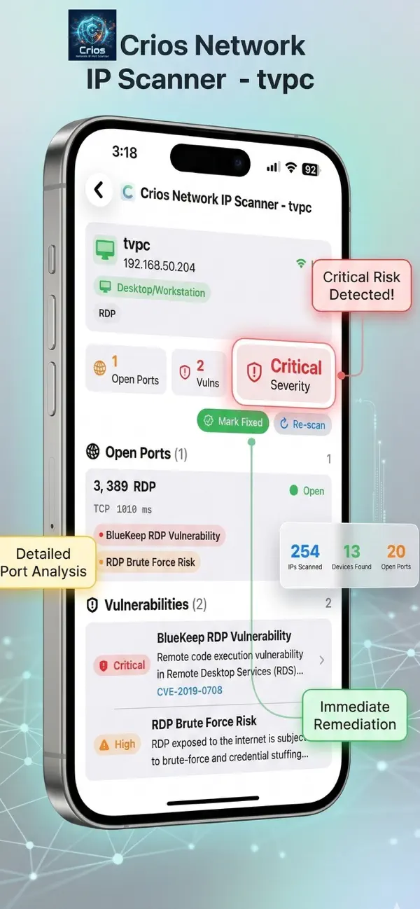 Screenshot #1 pour Crios: Scanner Port et IP