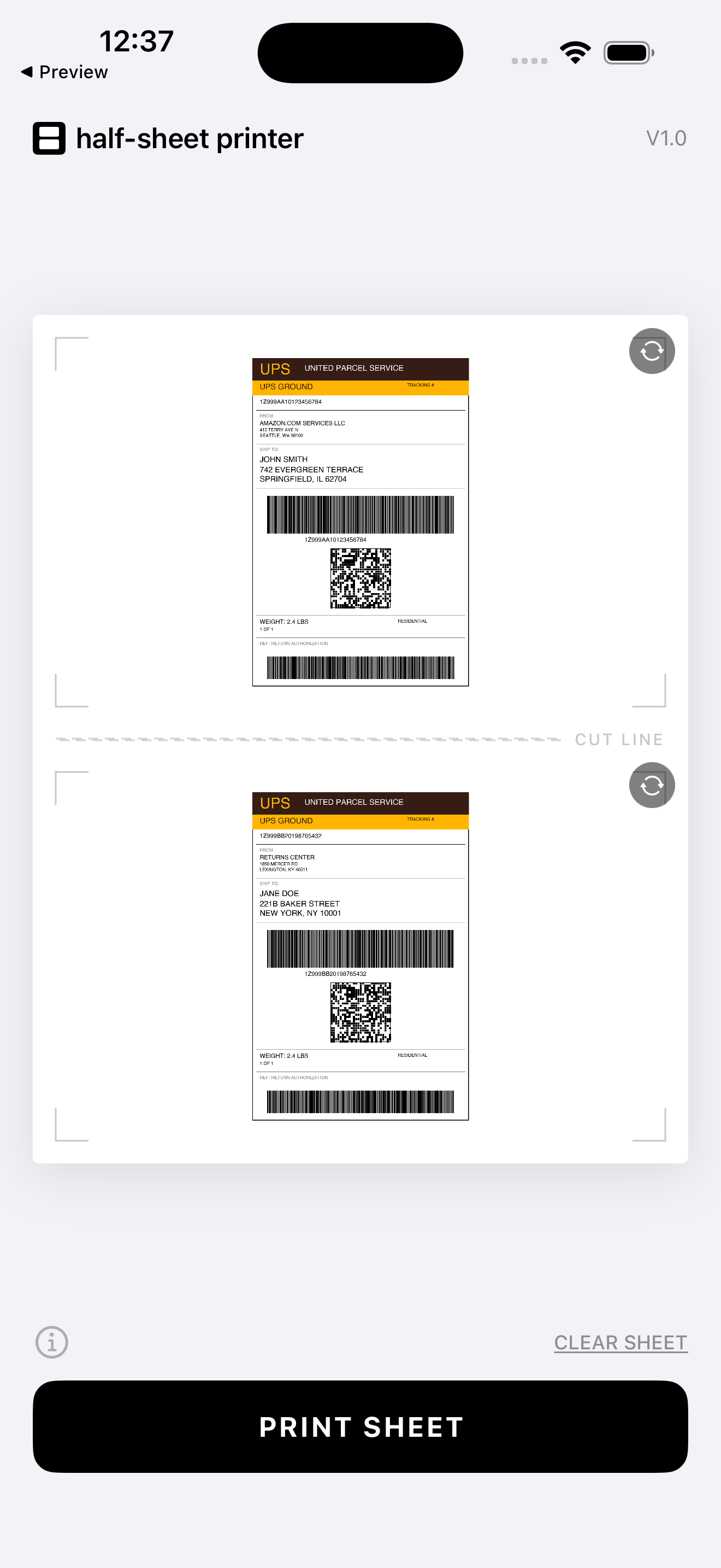Half-Page Label Printer screenshot 5