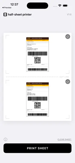 Half-Page Label Printer iPhone Screenshot 5