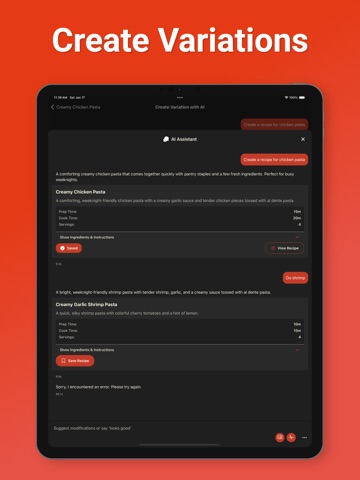 Cayenne - AI Recipe Management iPad screenshot