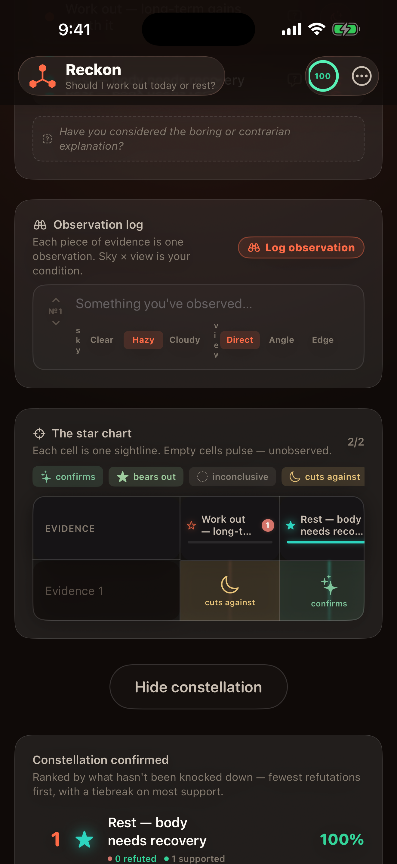Reckon: Decision Log screenshot 3
