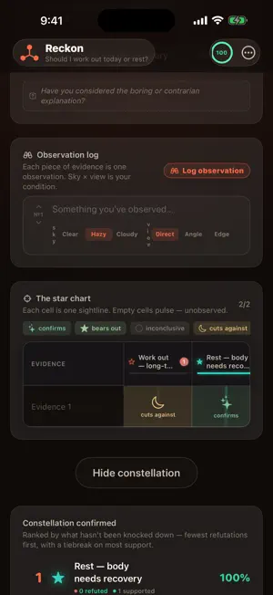 Reckon: Decision Log screenshot 3