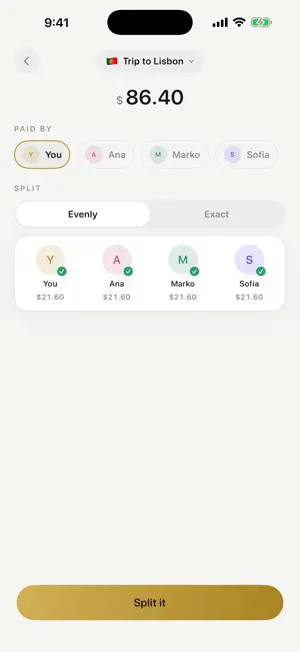 Split Money: Split Group Bills screenshot 2