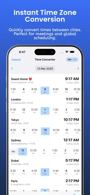 World Clock & Time Converter screenshot 2