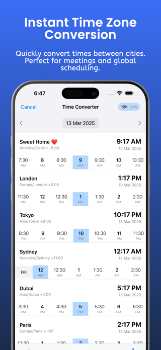 World Clock & Time Converter Screenshot 2 of 5
