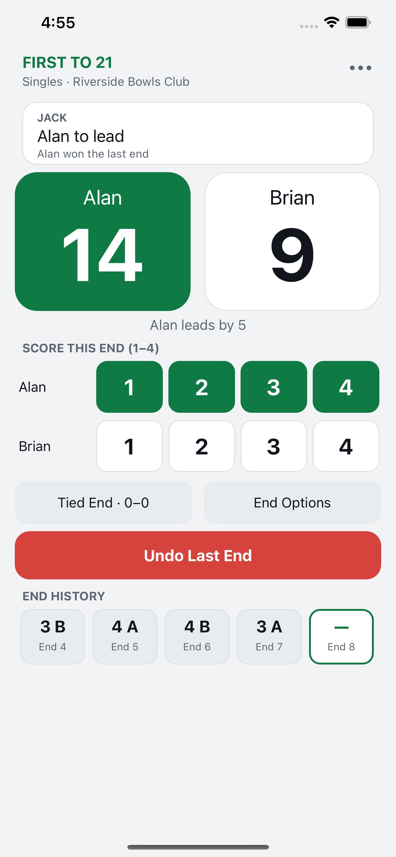 Screenshot 2 of Lawn Bowls Scorecard