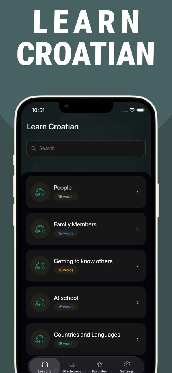 Screenshot #1 pour Learn Croatian - Lentil