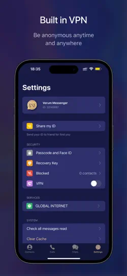 Скриншот Verum Messenger — Chat & Calls на iPhone 6