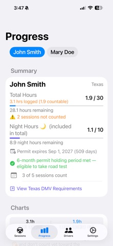 PermitLog - Driving Hours screenshot