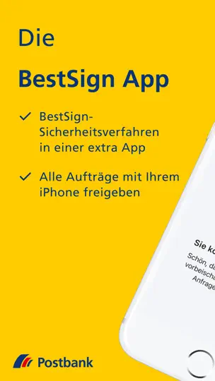 Screenshot von Postbank BestSign auf dem iPhone 1