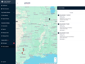 Security Bank of Texas iPad screenshot