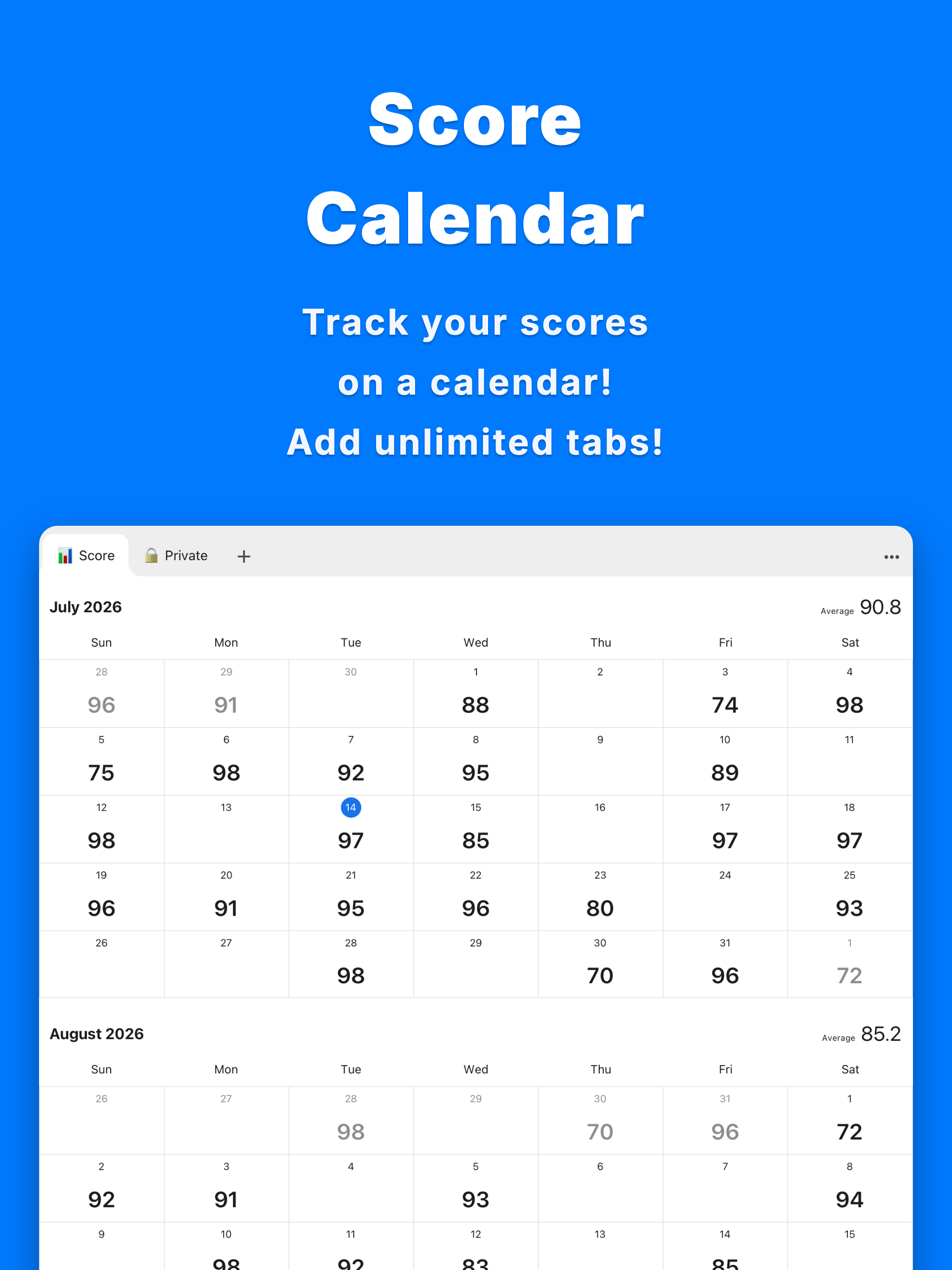 Score Calendar - Track Scores screenshot 9