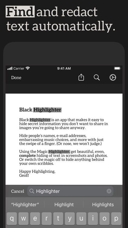 Black Highlighter: Redact Text