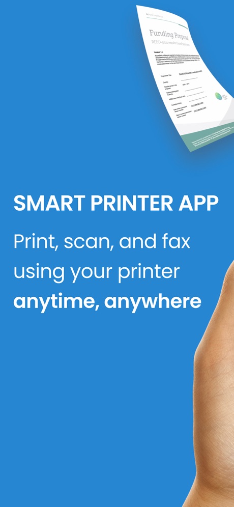 Smart Printer App & Scan App Store screenshot 1, headline “SMART PRINTER APP”. Headline in capitals.